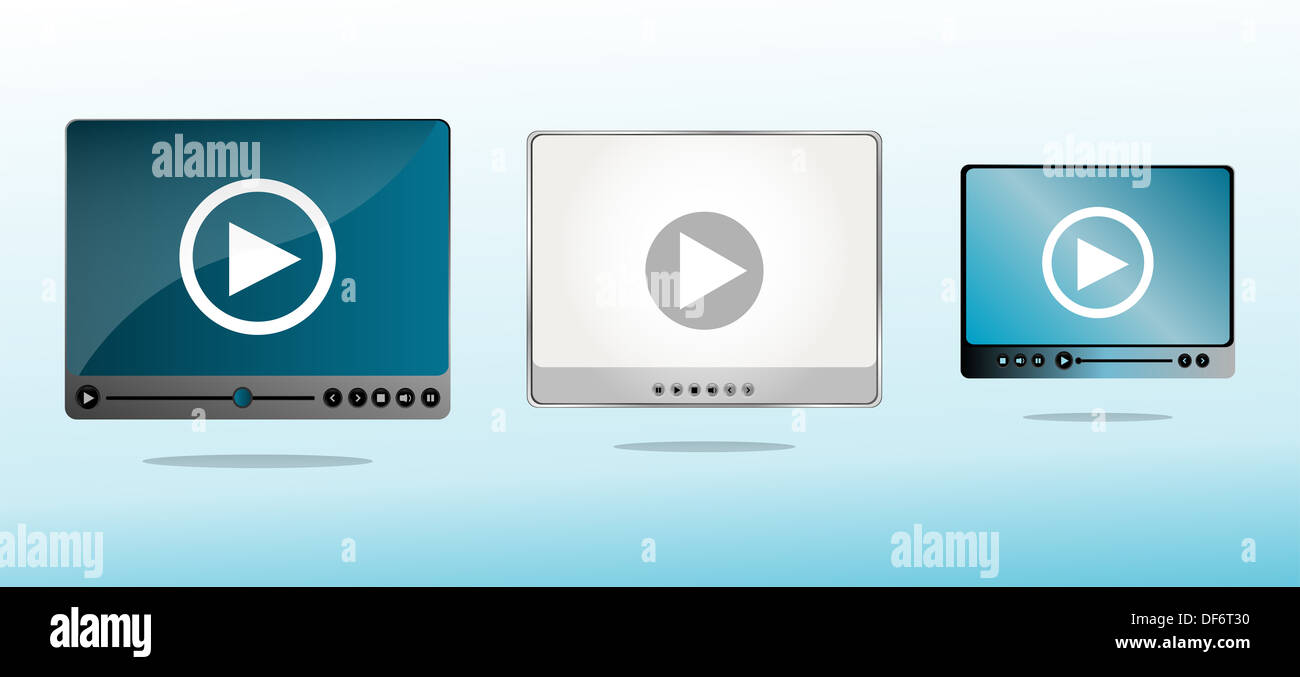 Media player interface set with play button Stock Photo - Alamy