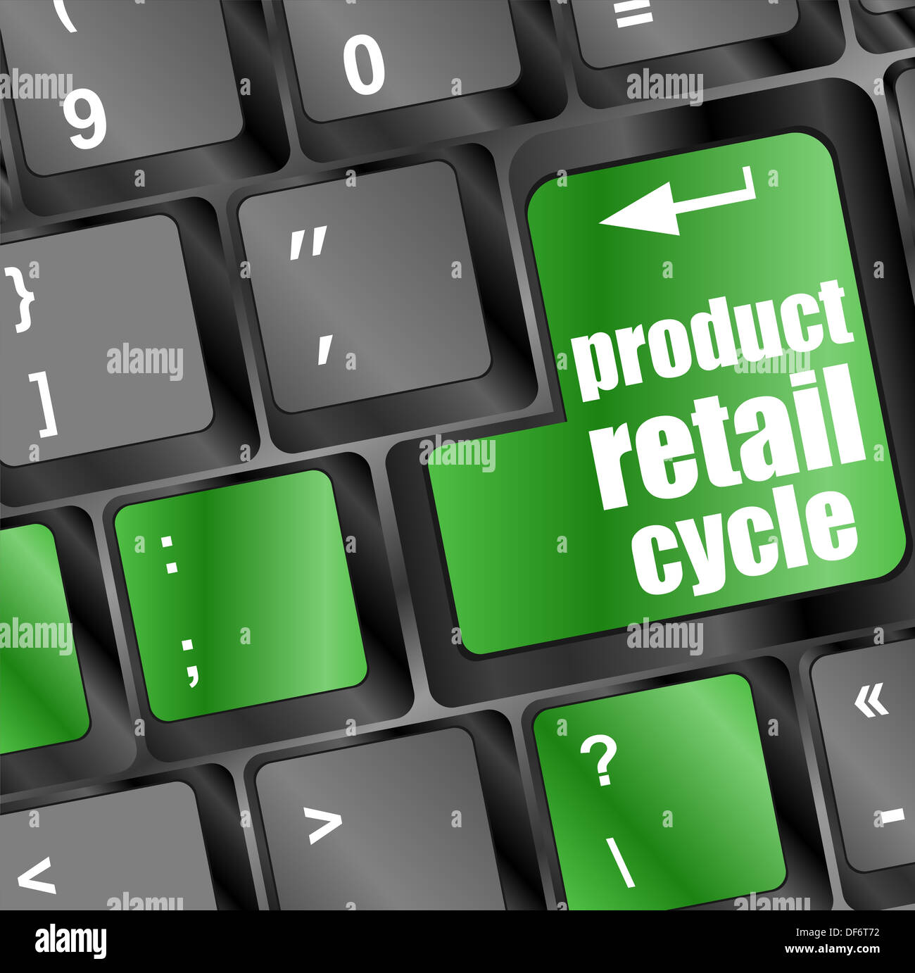 product retail cycle on computer keyboard key button Stock Photo - Alamy