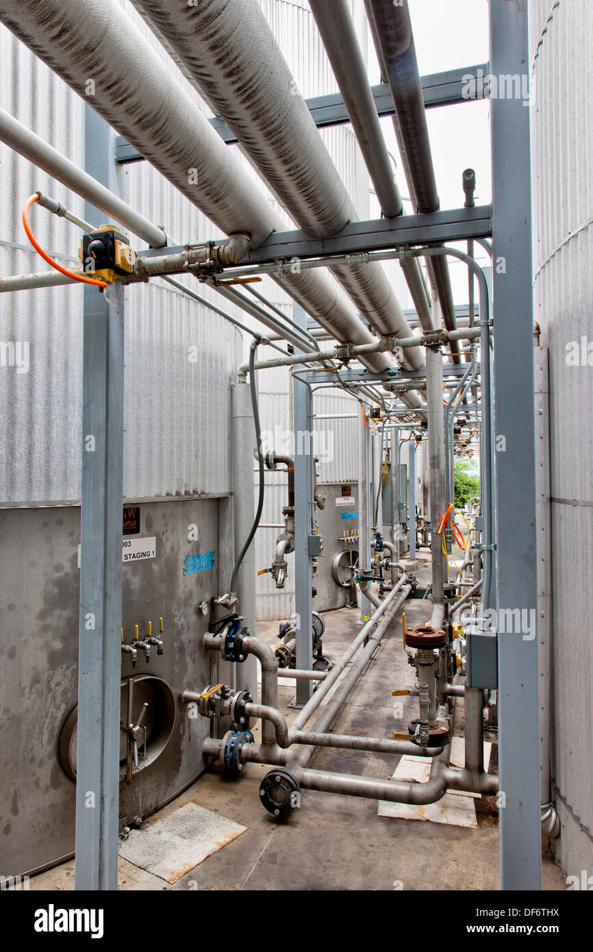 Biodiesel processing & storage tanks. Stock Photo