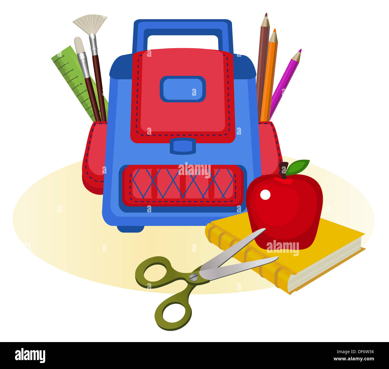 School supplies vector clip art Cut Out Stock Images & Pictures Alamy