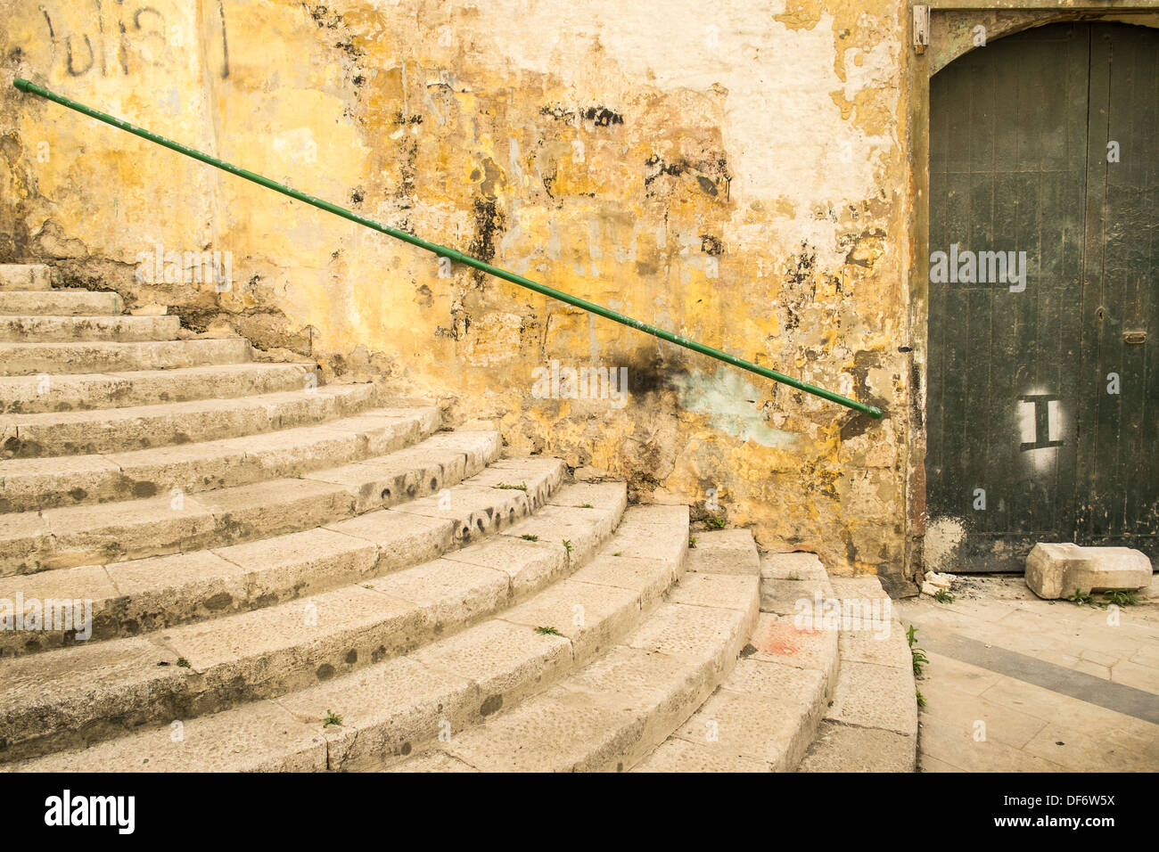 Stone steps in Malta's Capital Valletta Stock Photo - Alamy
