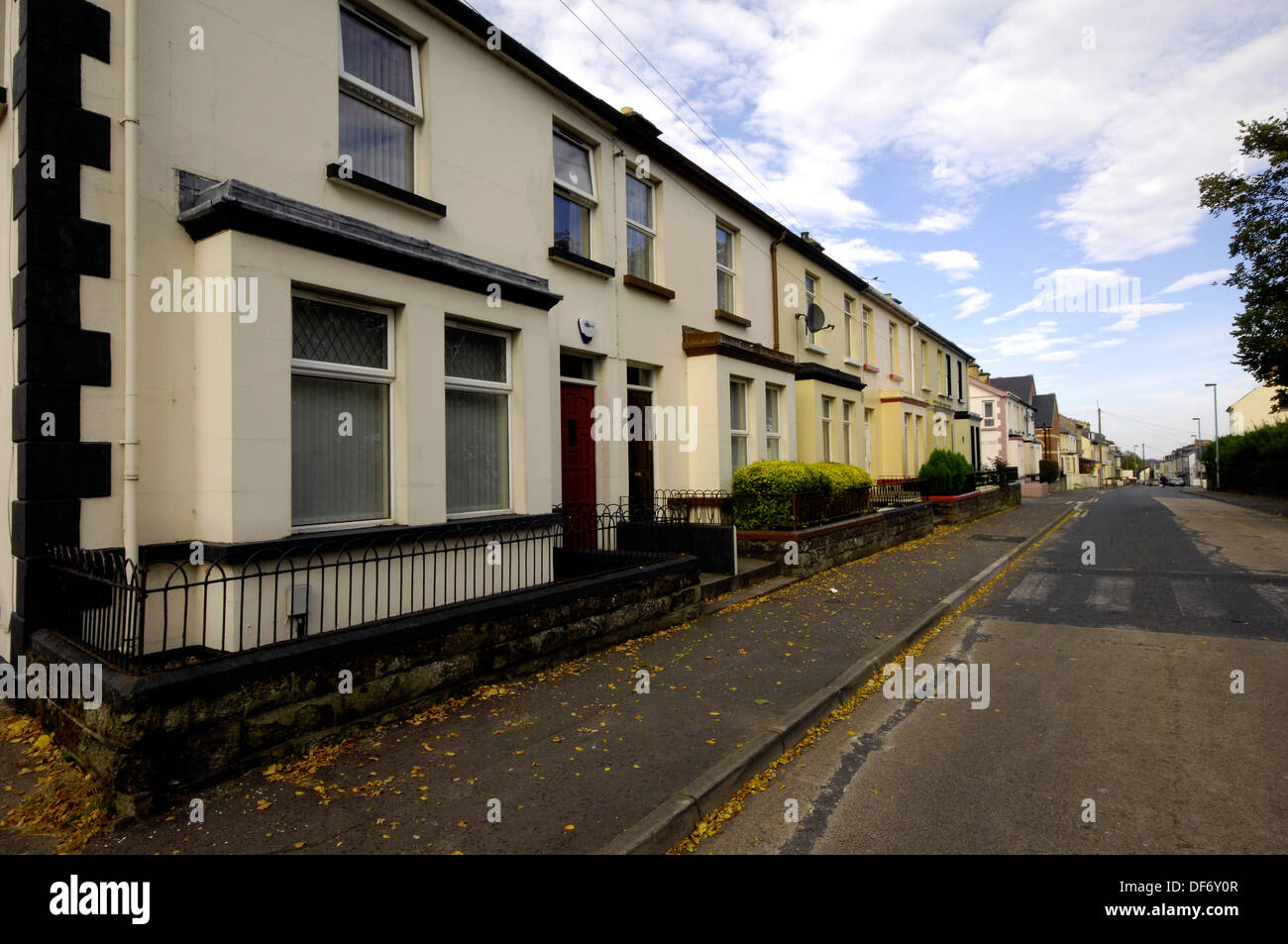 Painted terrace houses, Rosemount, Derry, Londonderry, Northern Ireland