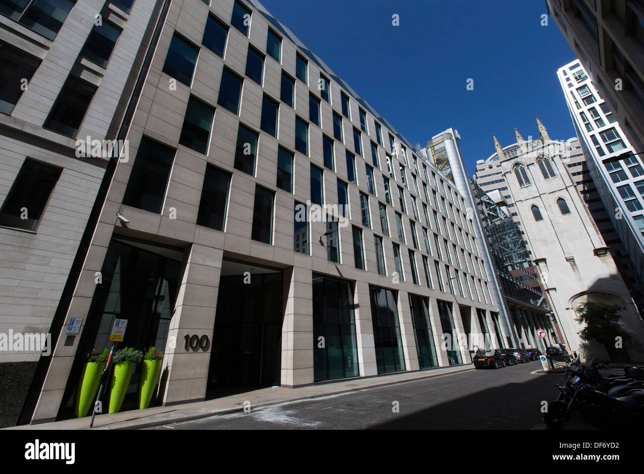 100 Wood Street & Saint Alban Church Tower, London, England, UK Stock ...