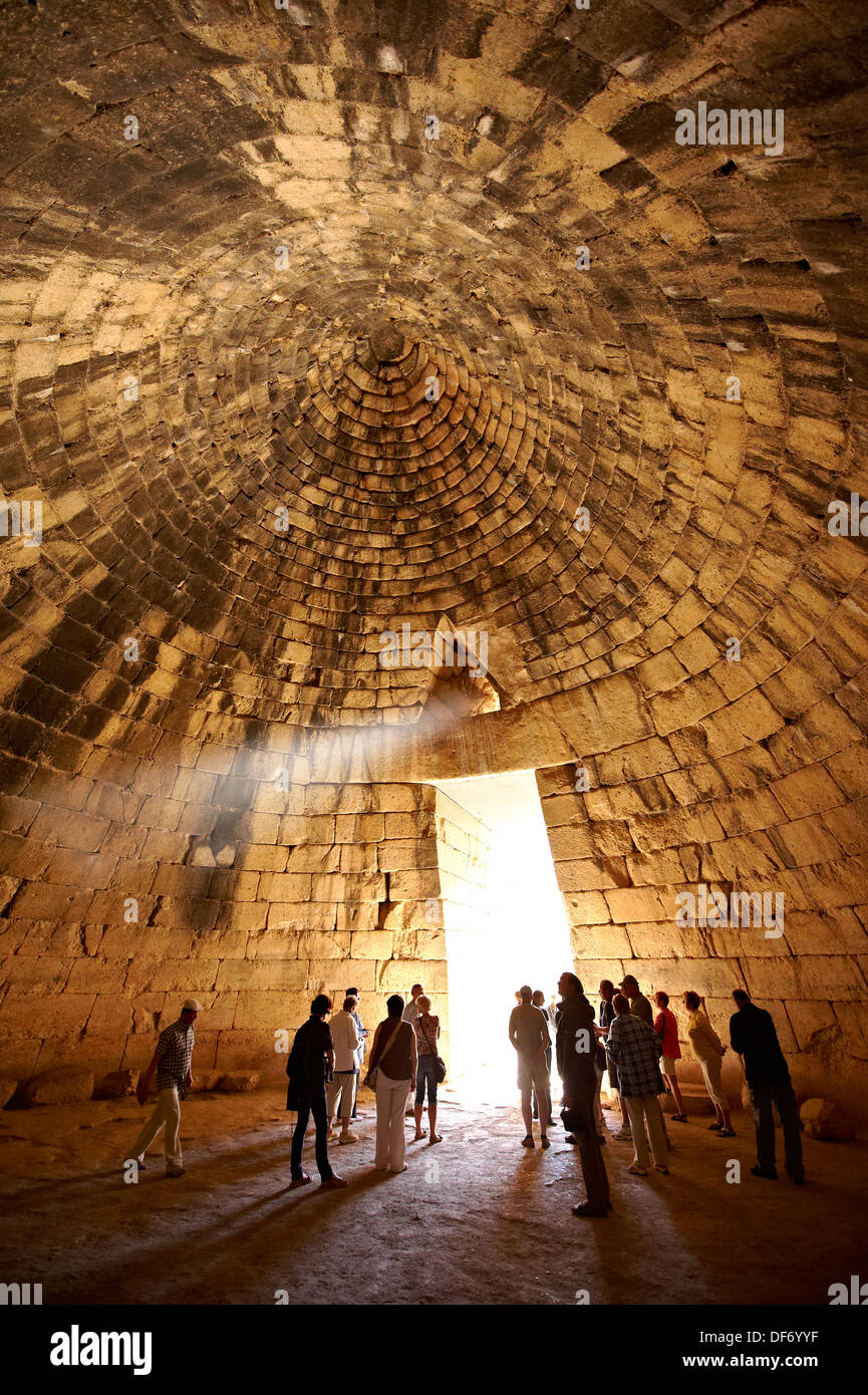 Interior of the Treasury of Atreus  Mycenae UNESCO World Heritage Archaeological Site, Peloponnese, Greece Stock Photo