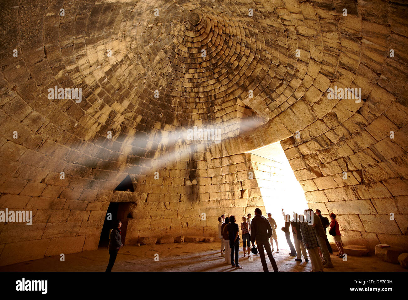 Interior of the Treasury of Atreus  Mycenae UNESCO World Heritage Archaeological Site, Peloponnese, Greece Stock Photo