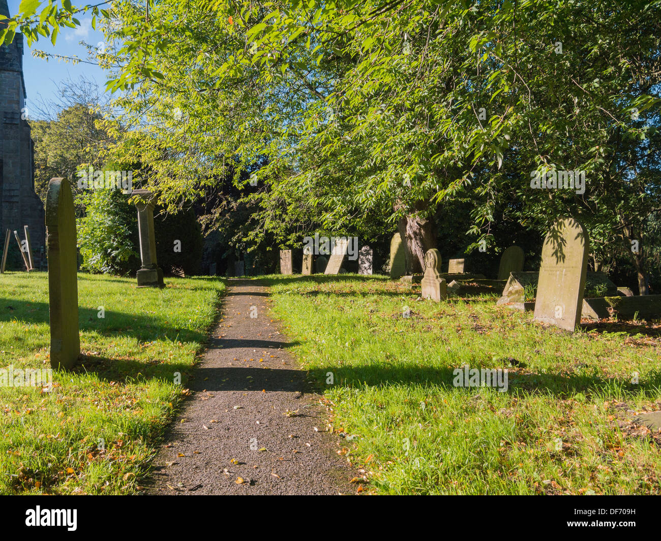 Cemetery at St Annes Parish Church in Baslow, United Kingdom Stock Photo