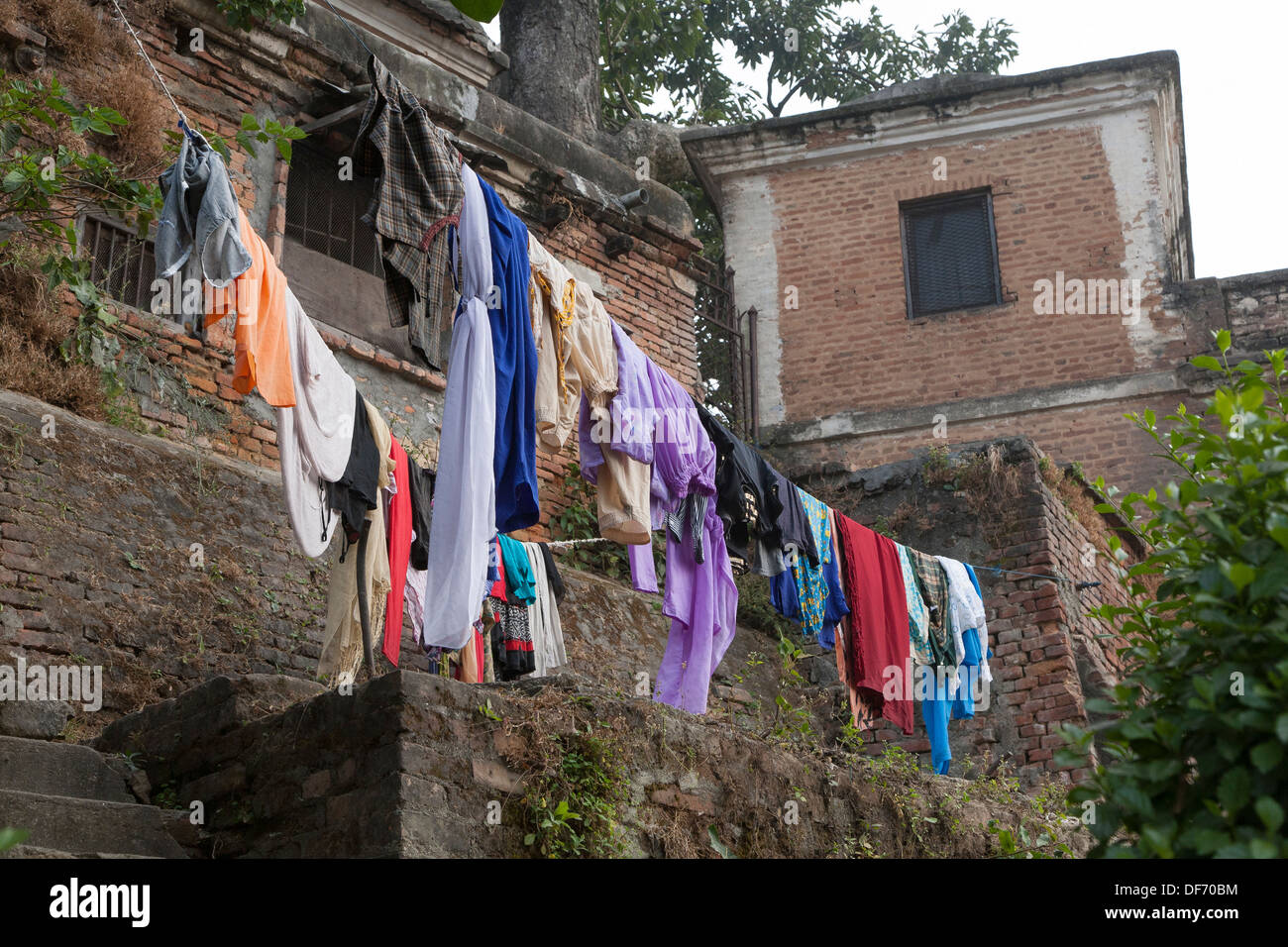 Laundry drying at Swayambhunath (Monkey Temple) Buddhist Temple