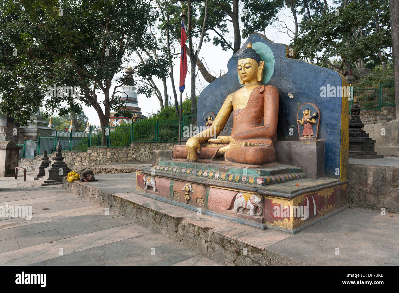 Sitting Buddha at Swayambhunath (Monkey Temple) Buddhist Temple Stock ...