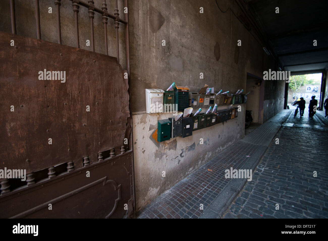 Europe, Spain, Barcelona, Mailboxes Stock Photo Alamy