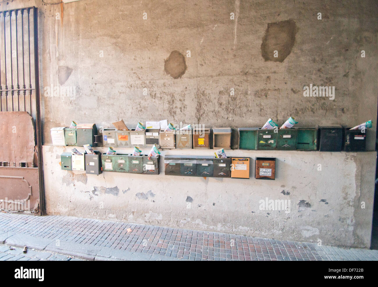 Europe, Spain, Barcelona, Mailboxes Stock Photo Alamy