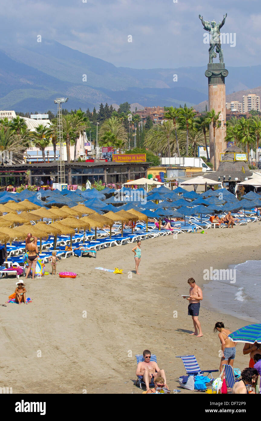 Puerto Banus beach. Marbella. Malaga province. Costa del Sol. Andalucia.  Spain Stock Photo - Alamy