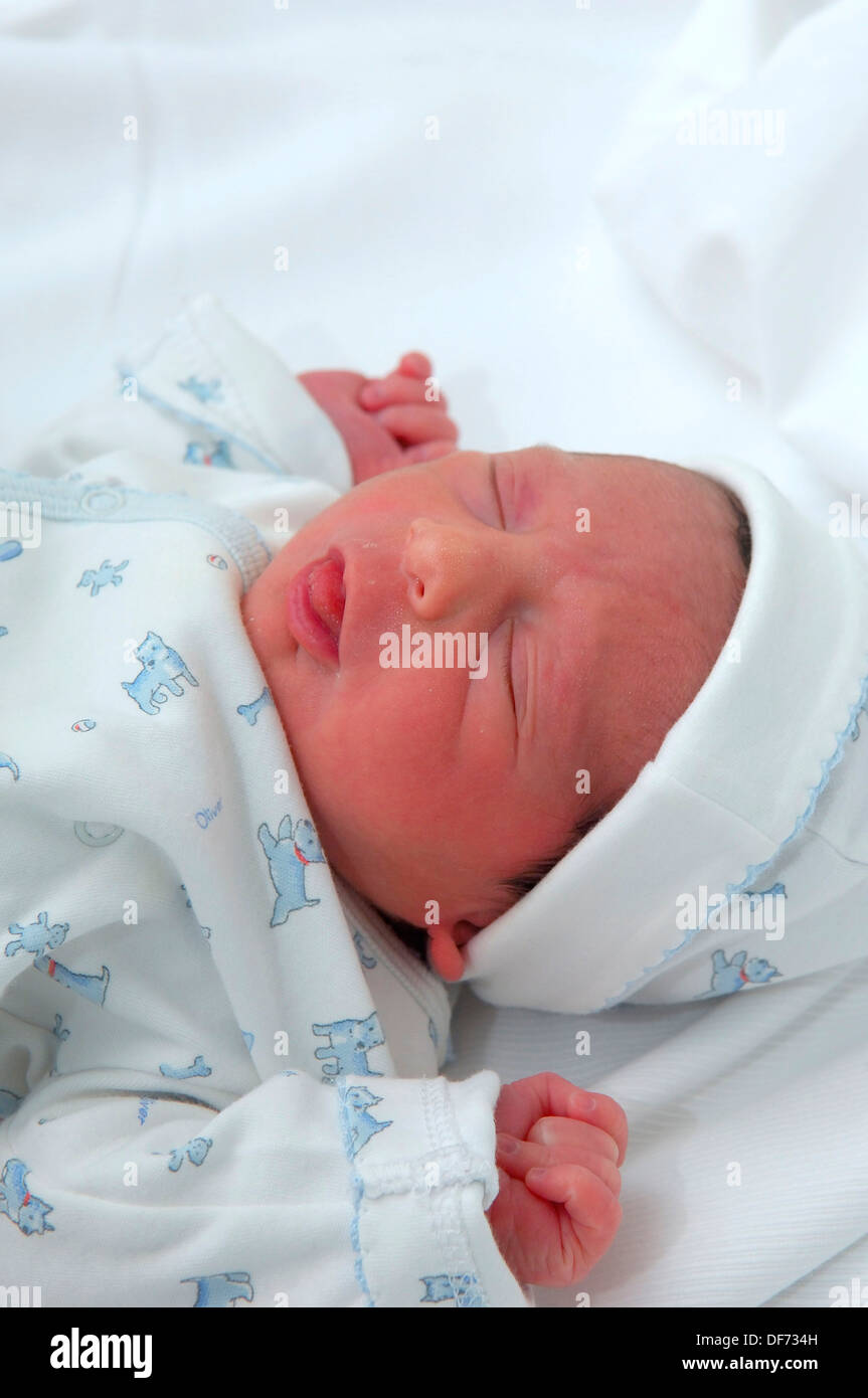 Newborn baby boy at hospital nursery, 1 day old Stock Photo - Alamy