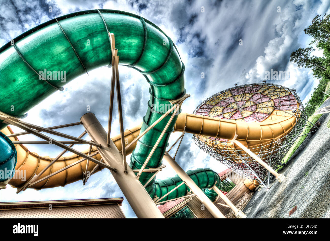 Howlin Tornado Water Slide at Great Wolf Lodge Stock Photo