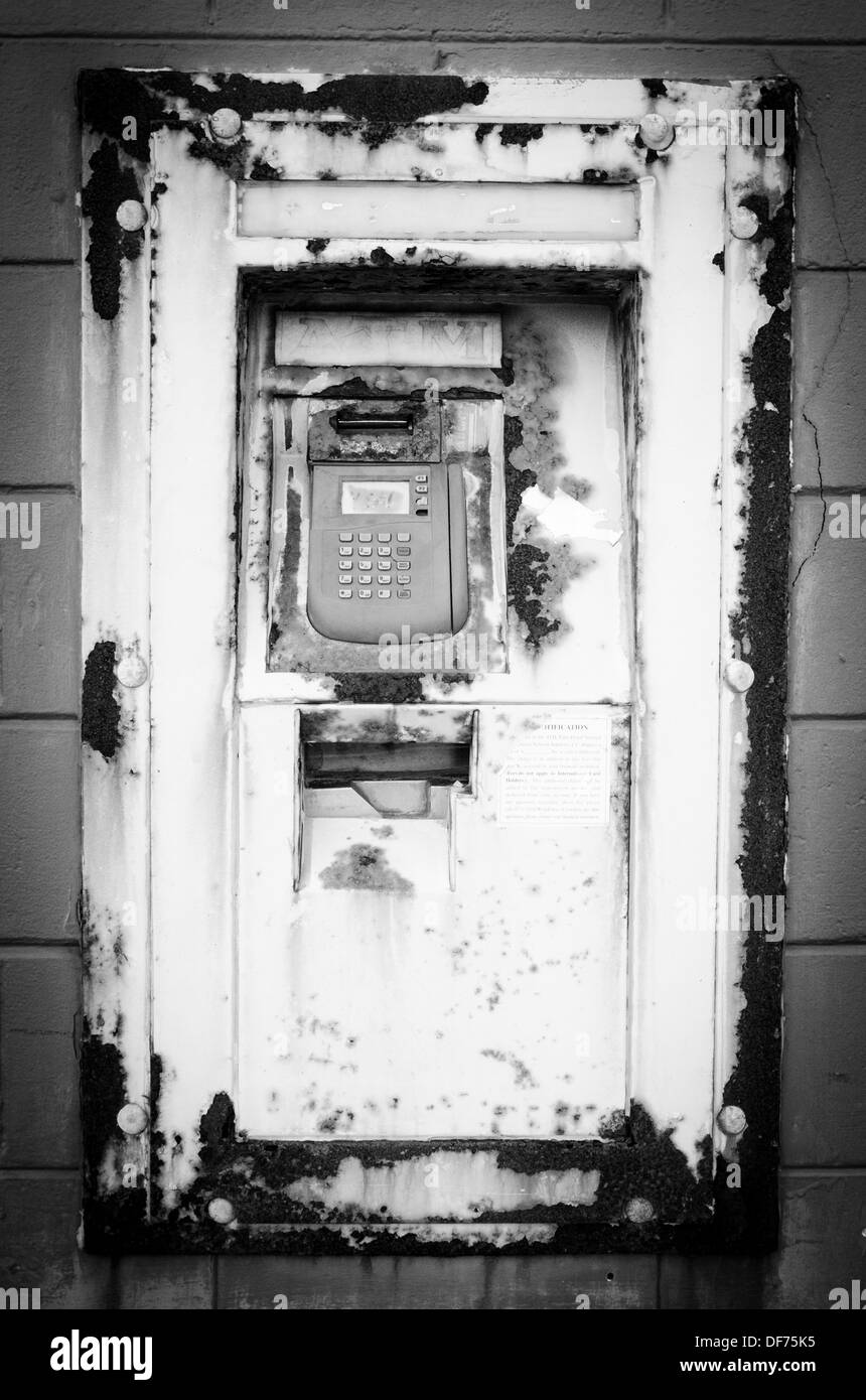 Old Cash Machine ATM in Pensacola Beach Stock Photo