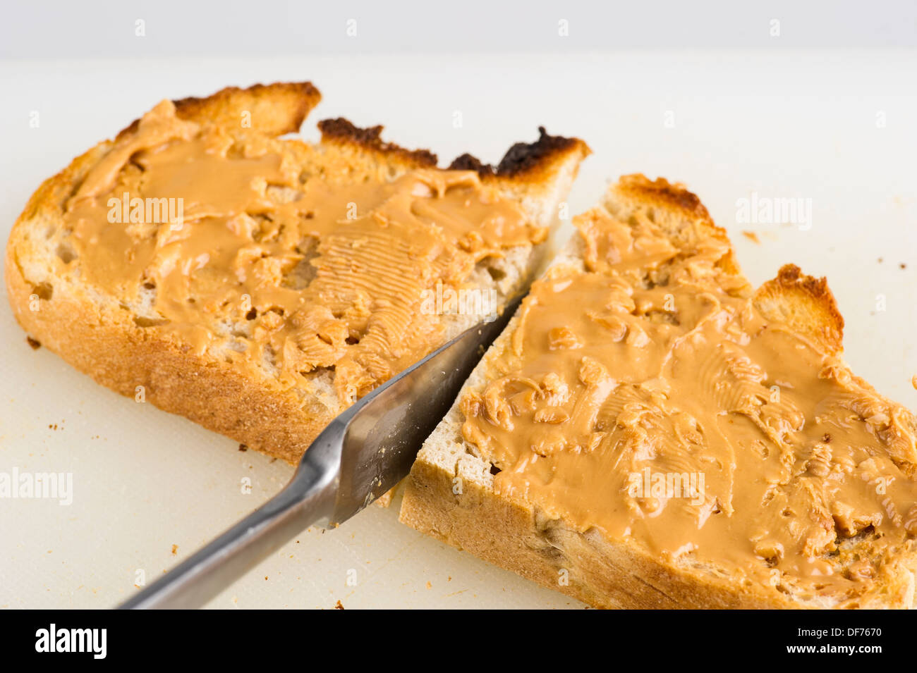 Peanut butter toast Stock Photo Alamy