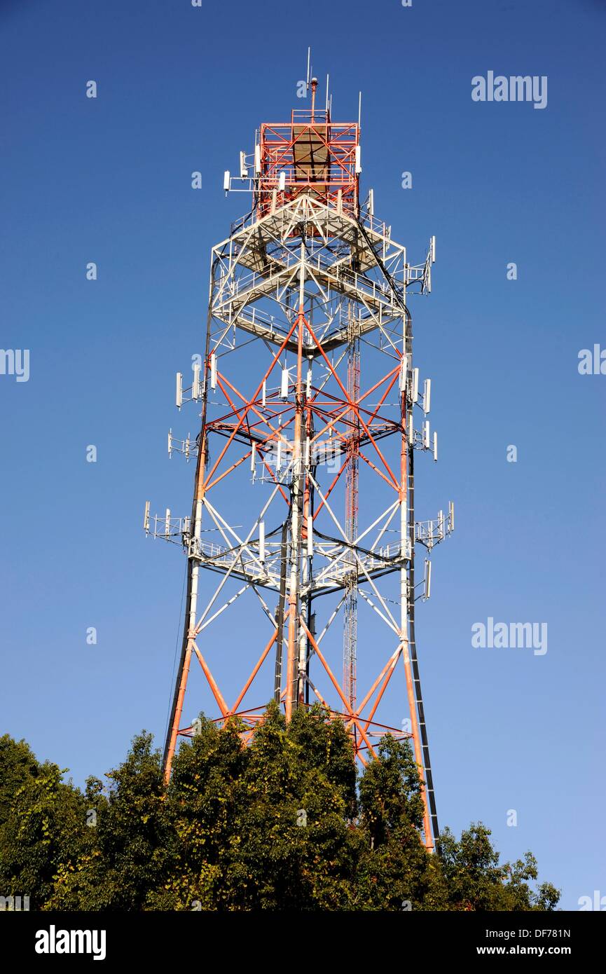 Cellphone communication tower transmitter Sun City Center Florida Stock Photo