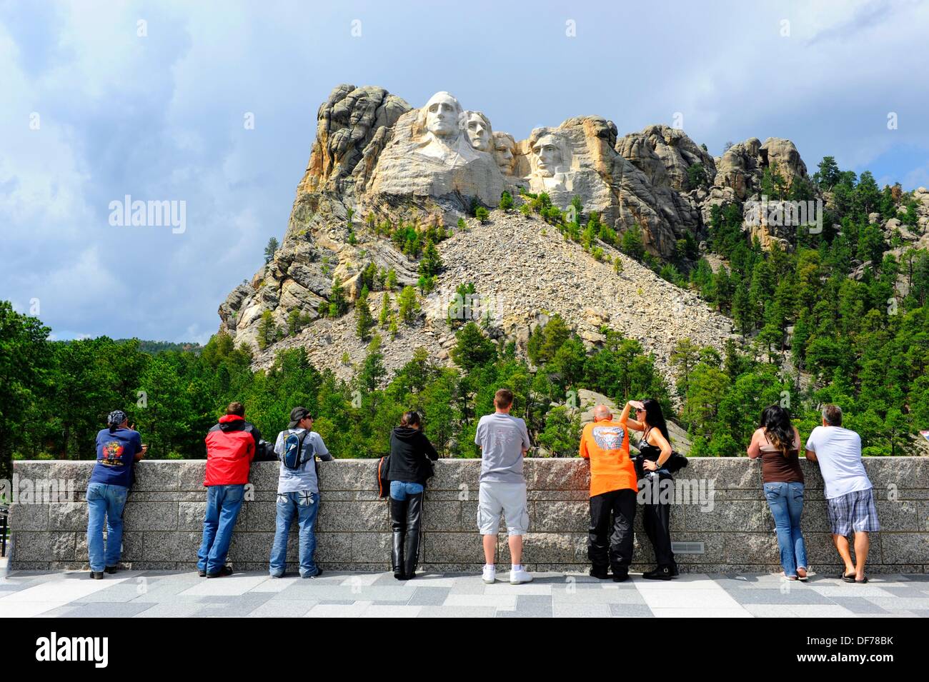 Visitors to Mount Rushmore National Park Rapid City South Dakota Stock