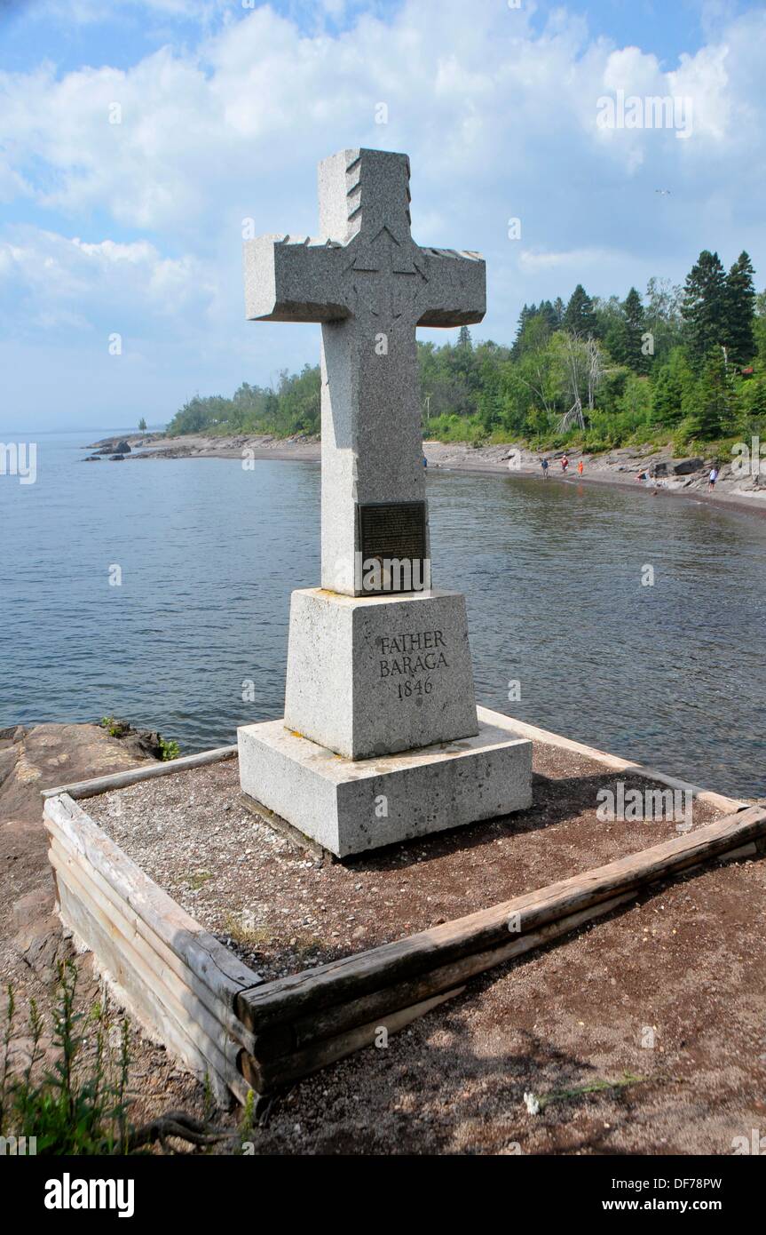 Father Baraga Monument along north shore of Lake Superior Minnesota