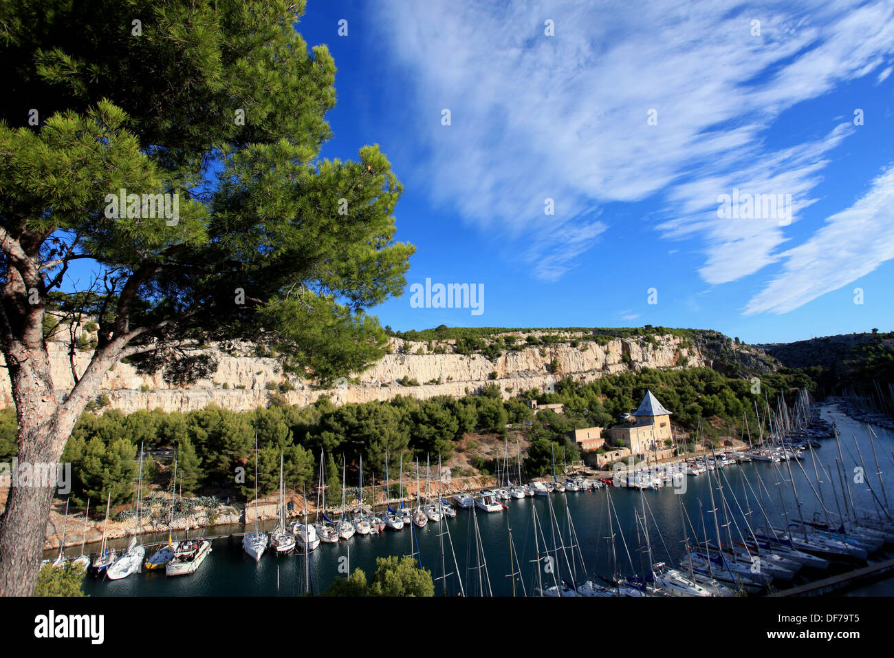 The calanques of Port Miou, Cassis, France Stock Photo