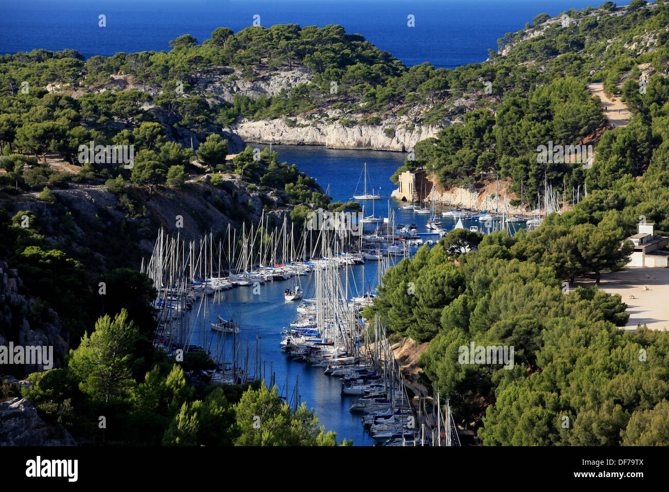 The calanques of Port Miou, Cassis, France Stock Photo