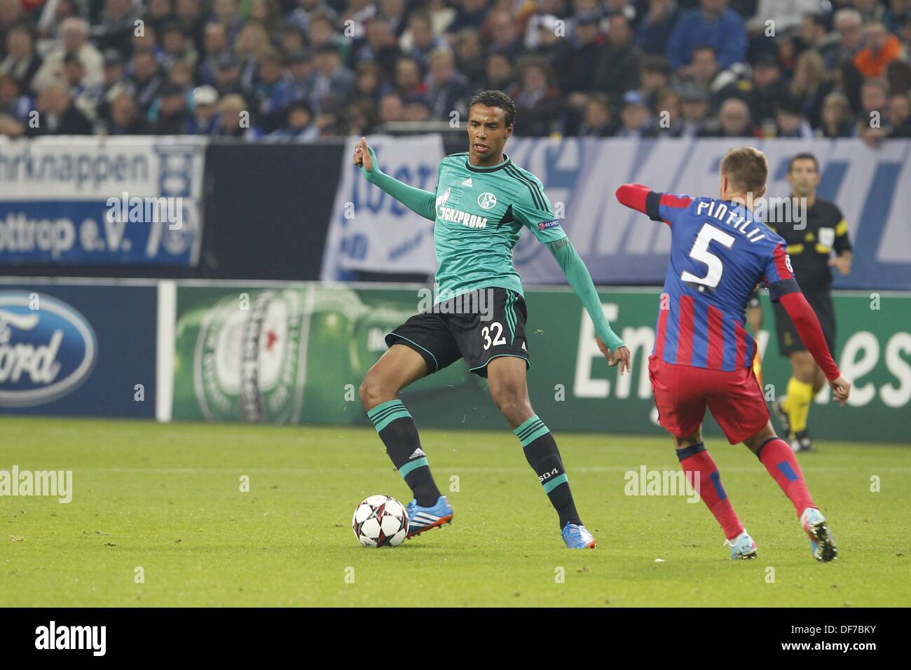 Joel Matip (Schalke), SEPTEMBER 18, 2013 - Football / Soccer : UEFA Champions League match between Schalke 04 and Steaua Bucharest at the Veltins-Arena in Gelsenkirchen, Germany, September 18, 2013. (Photo by AFLO) Stock Photo