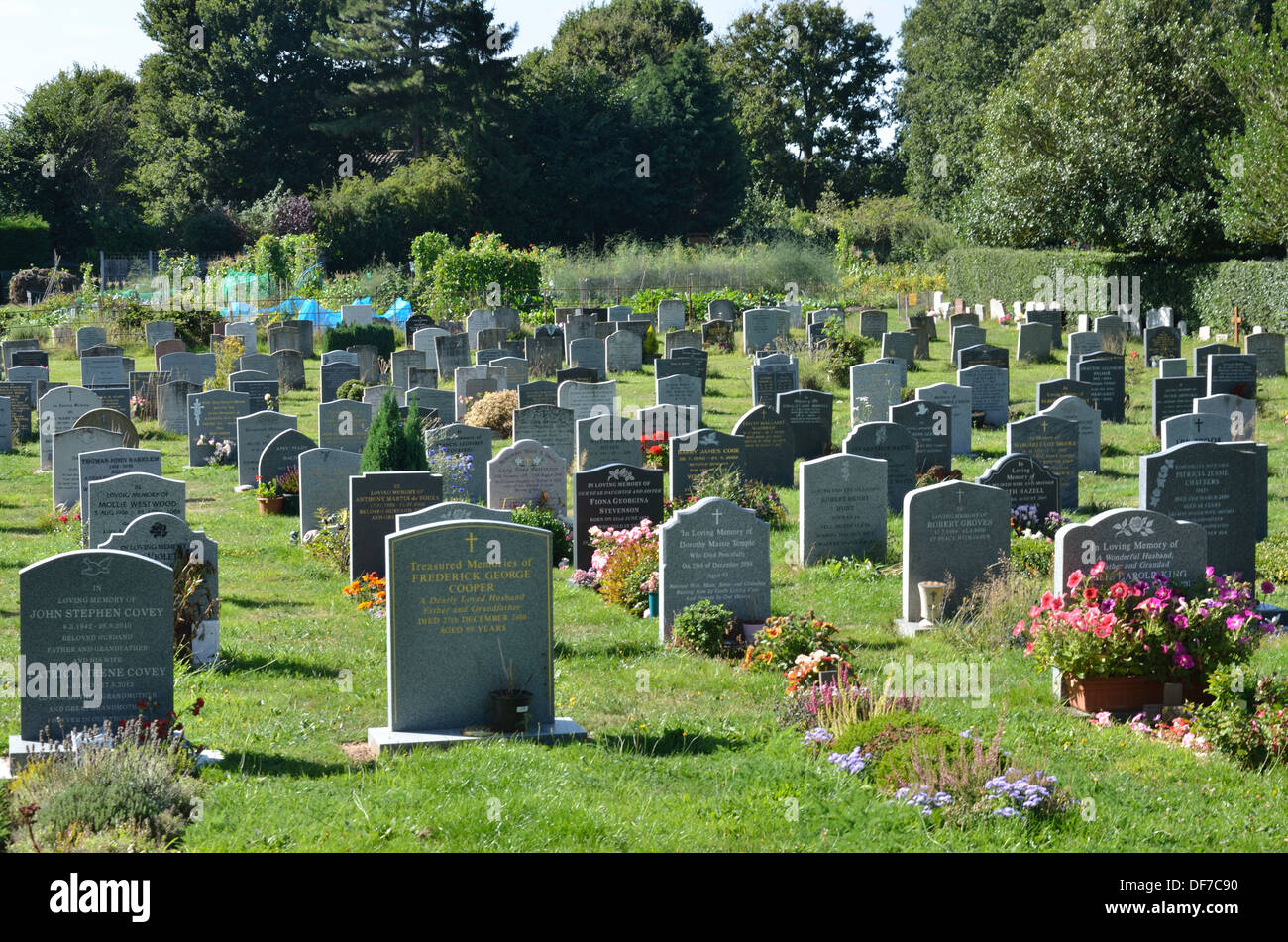 Gravestones  in Danbury Church Essex Stock Photo