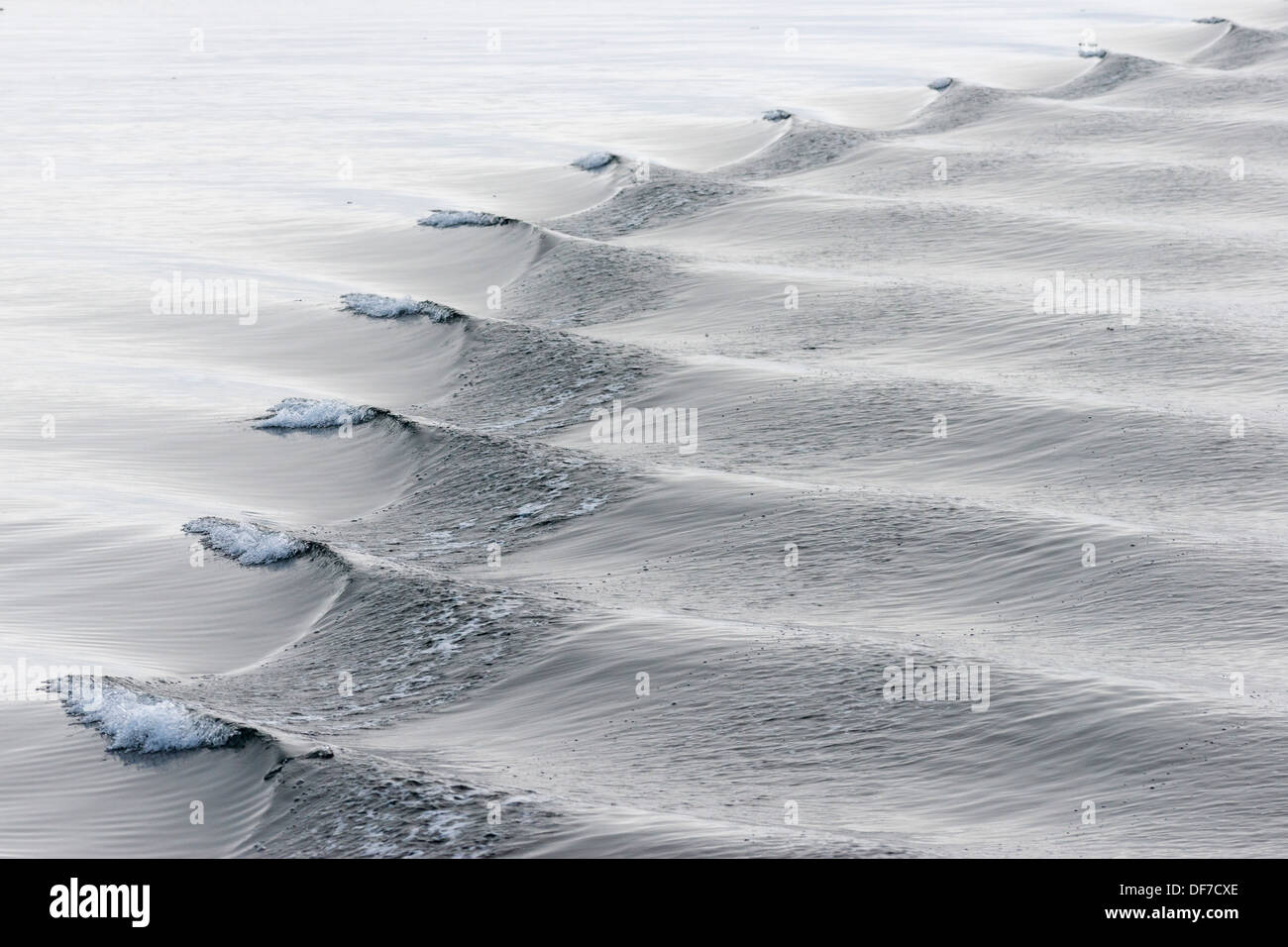 Bow waves, Arctic Ocean, Spitsbergen Island, Svalbard Archipelago, Svalbard and Jan Mayen, Norway Stock Photo