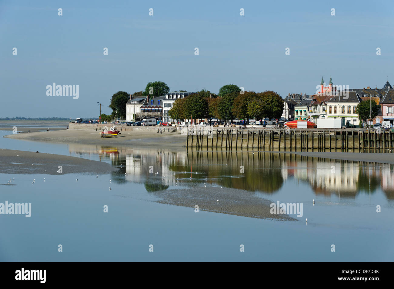 Le Crotoy at the mouth of the Somme River, Le Crotoy, Département Somme, Picardie, France Stock Photo