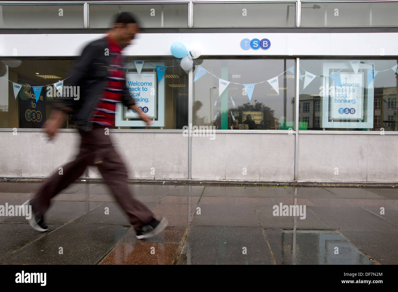 UK, London : A branch of TSB (The Trustee Savings Bank) is pictured as it re-opens on September 9, 2013 in London, England. Stock Photo