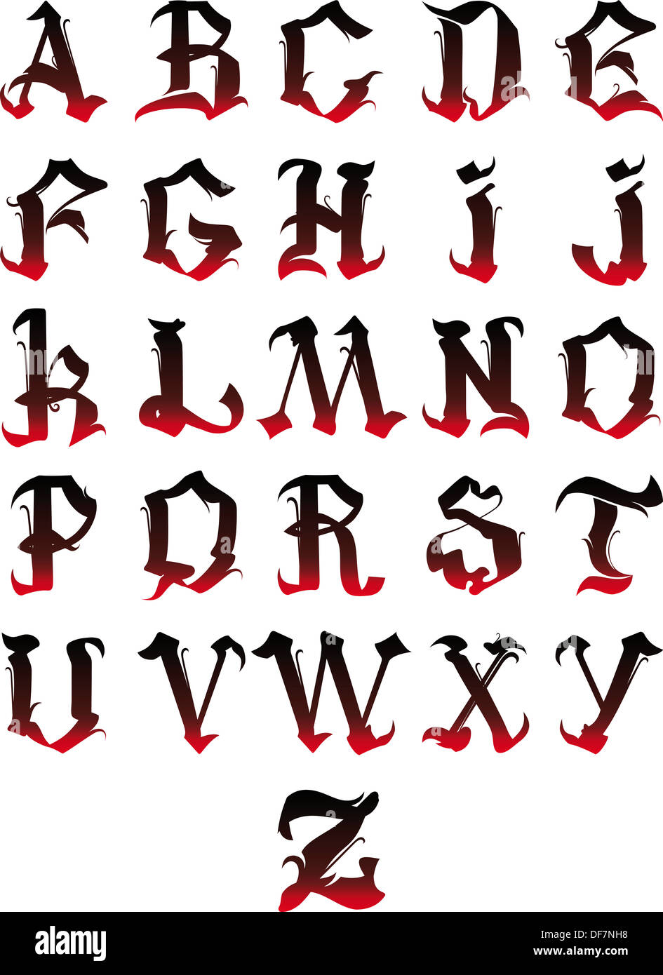 Gothic alphabet Stock Photo