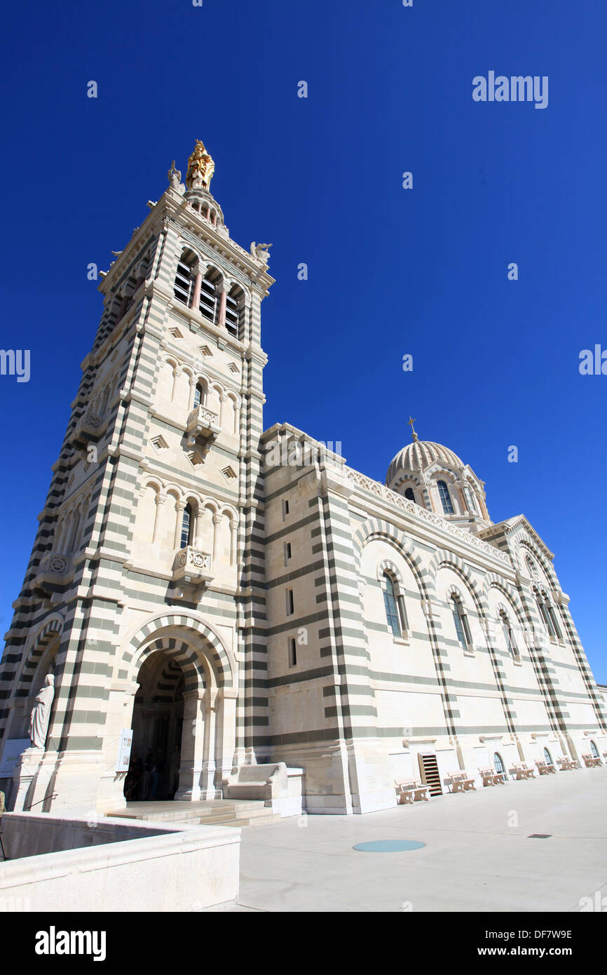 The Notre Dame de la Garde basilica in Marseille Stock Photo