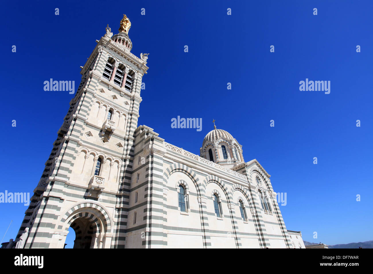 The Notre Dame de la Garde basilica in Marseille Stock Photo