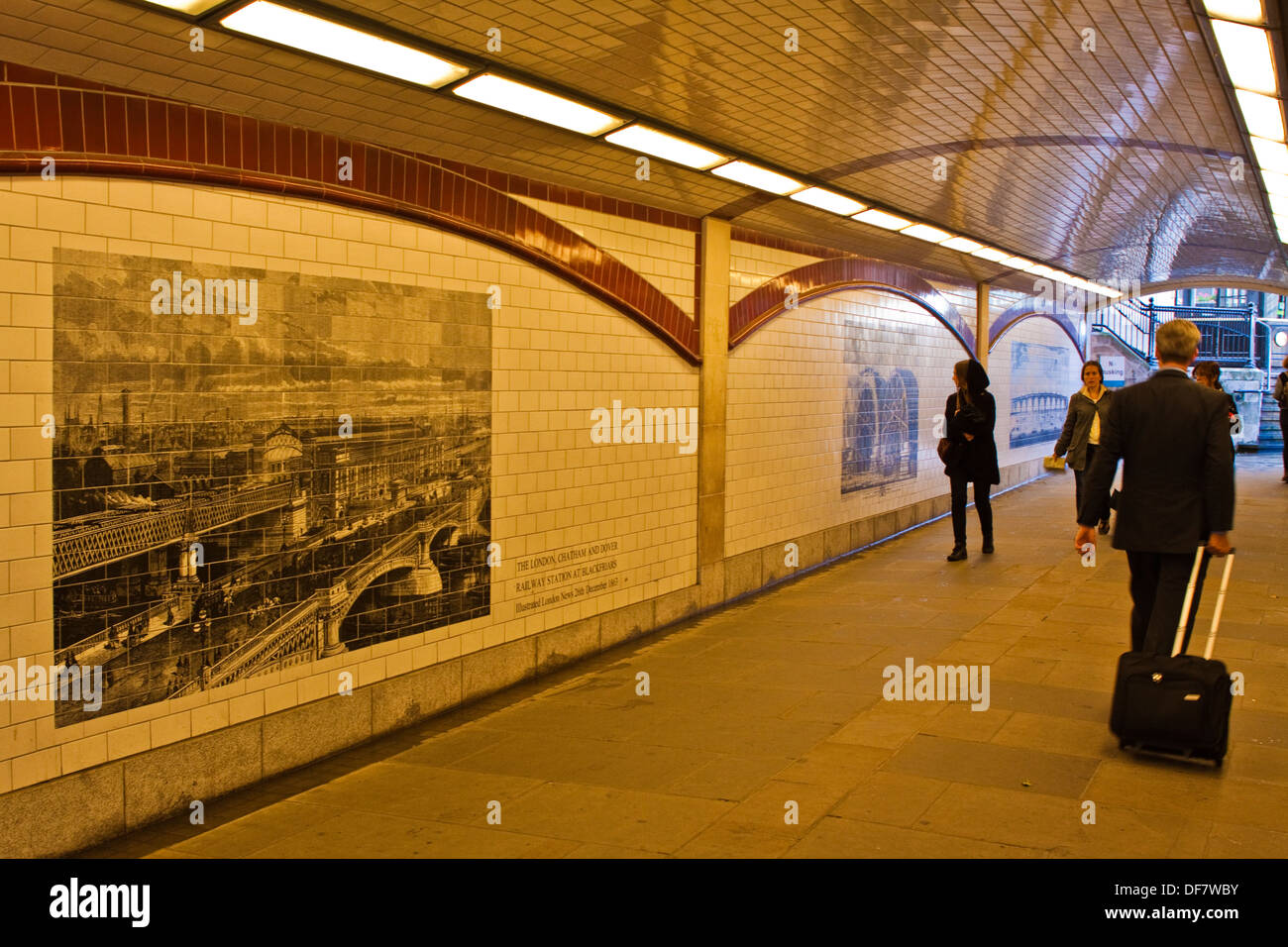 Subway under Blackfriars bridge-London Stock Photo