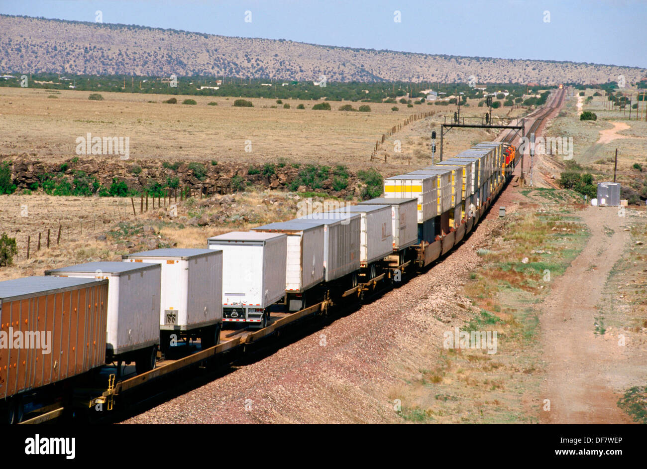 Trailers on express freight train, Arizona, USA Stock Photo 61024622