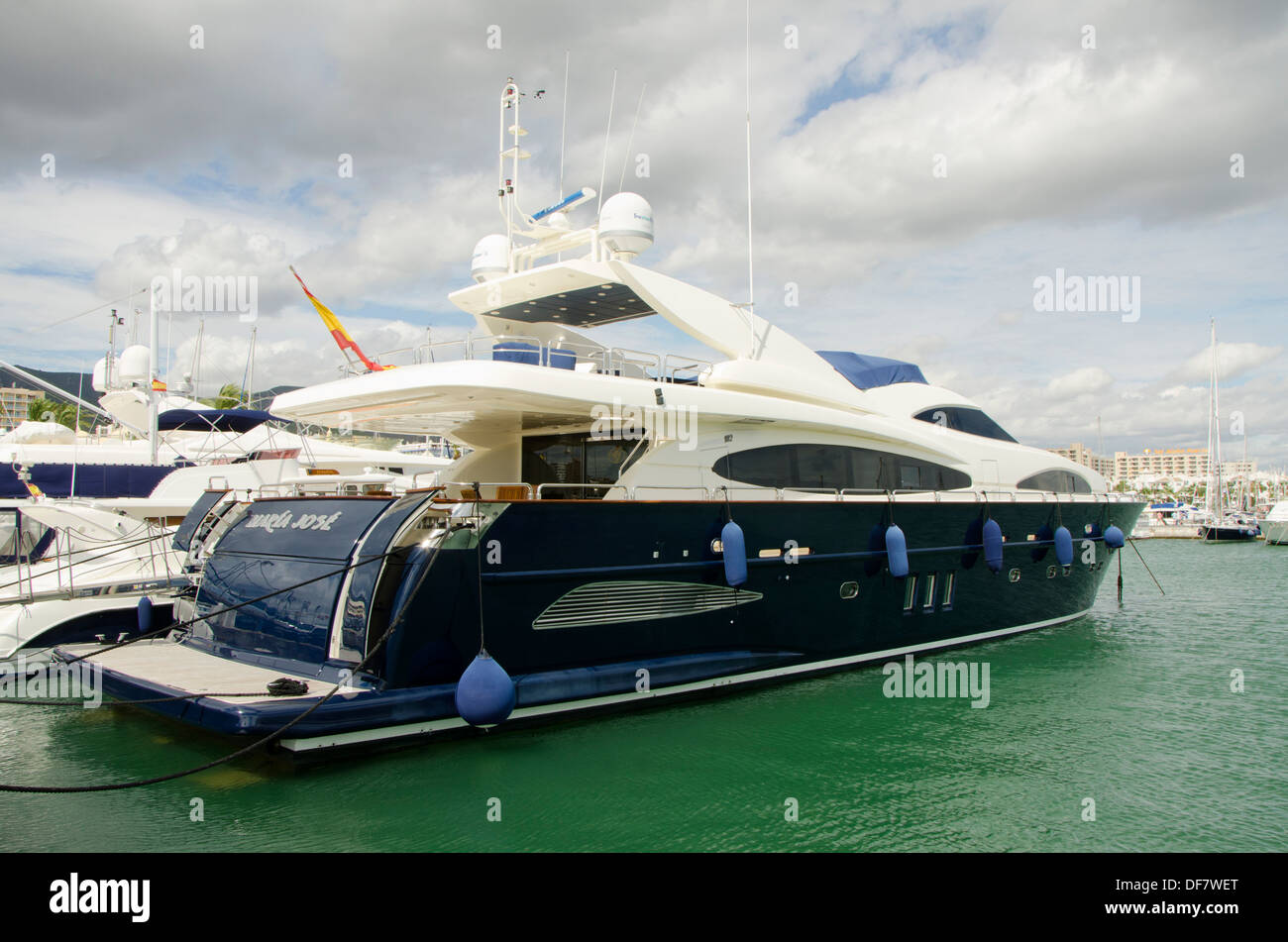 Super-yacht Maria Jose with spanish flag in the Luxury marina of ...