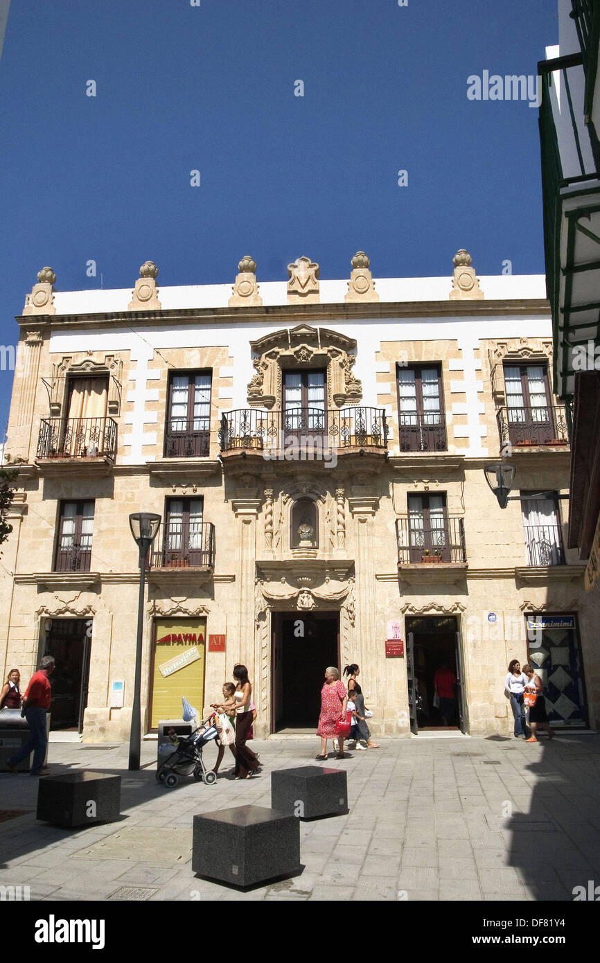 Placilla de Abastos, Casa de Los Leones, Barroc style XVIIIth century. El Puerto  de Santa María, Cádiz province. Andalucia Stock Photo - Alamy