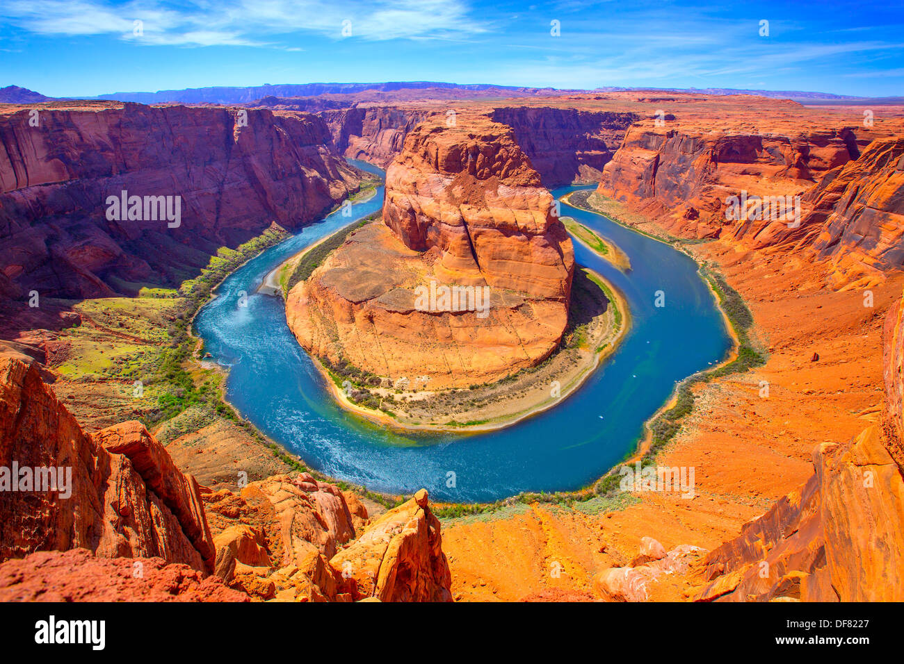 Arizona Horseshoe Bend meander of Colorado River in Glen Canyon Stock