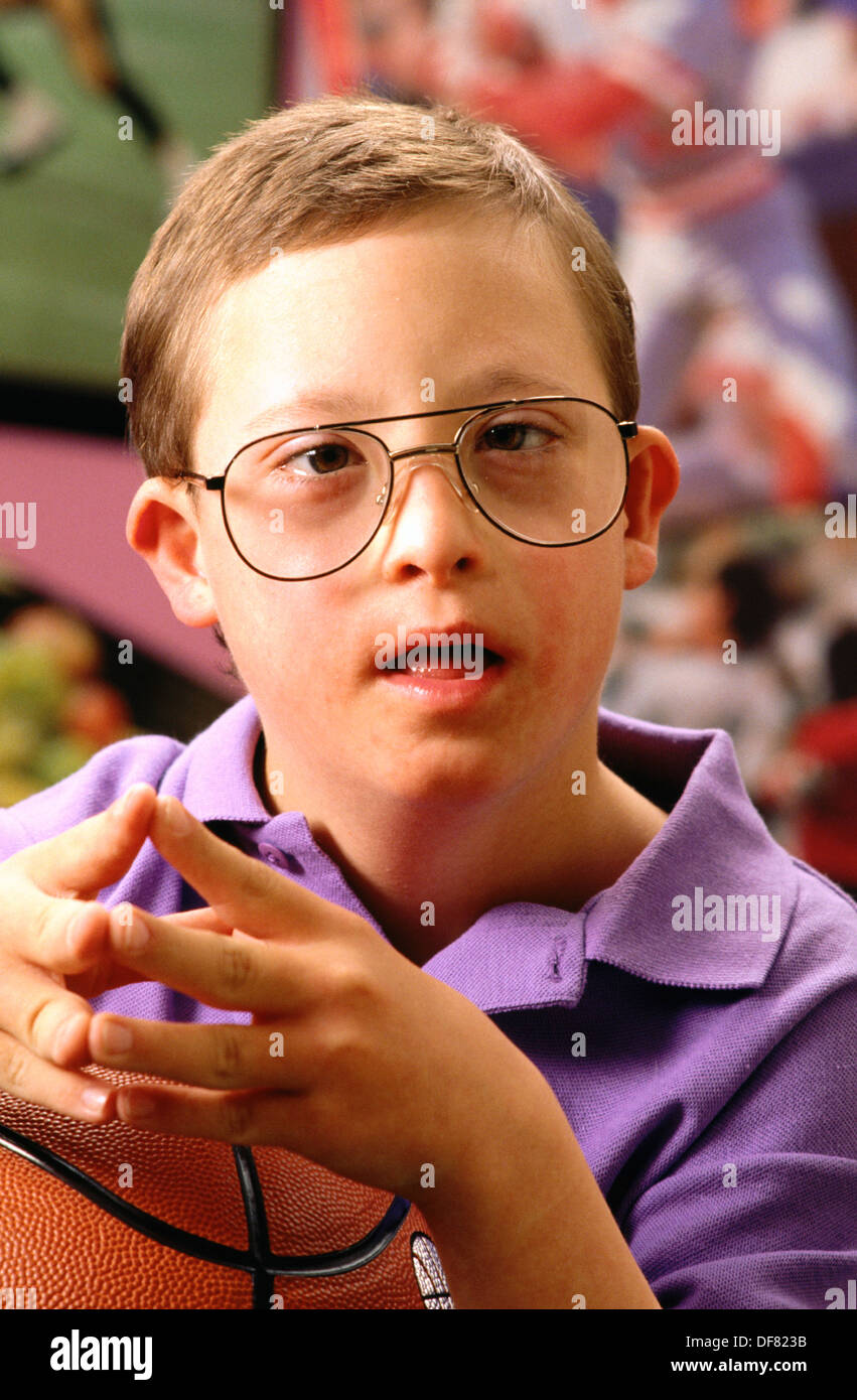 Boy with Down´s Syndrome disease, Boston, MA Stock Photo - Alamy
