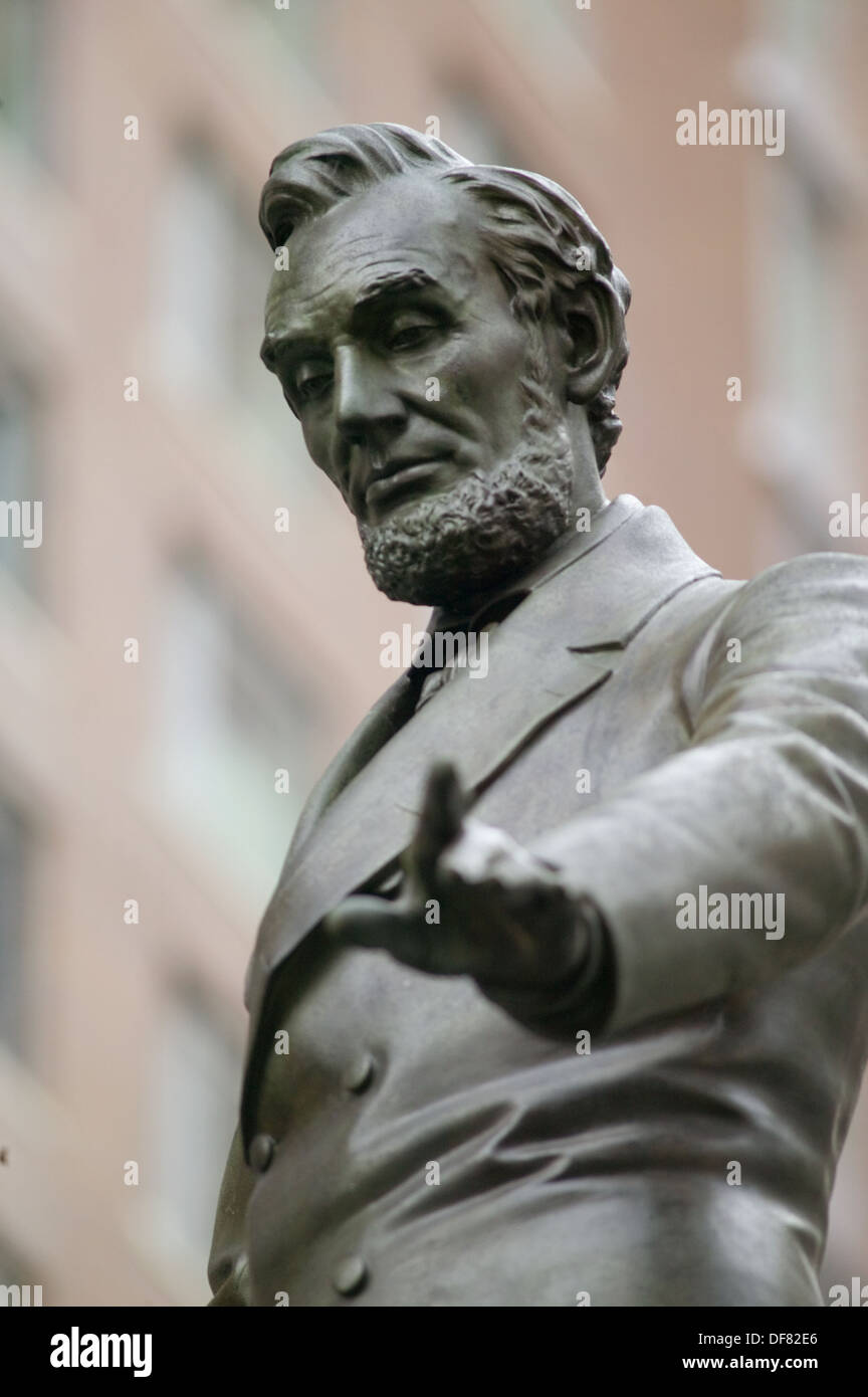 Abraham Lincoln statue, Park Square, Boston, Massachusetts. USA Stock