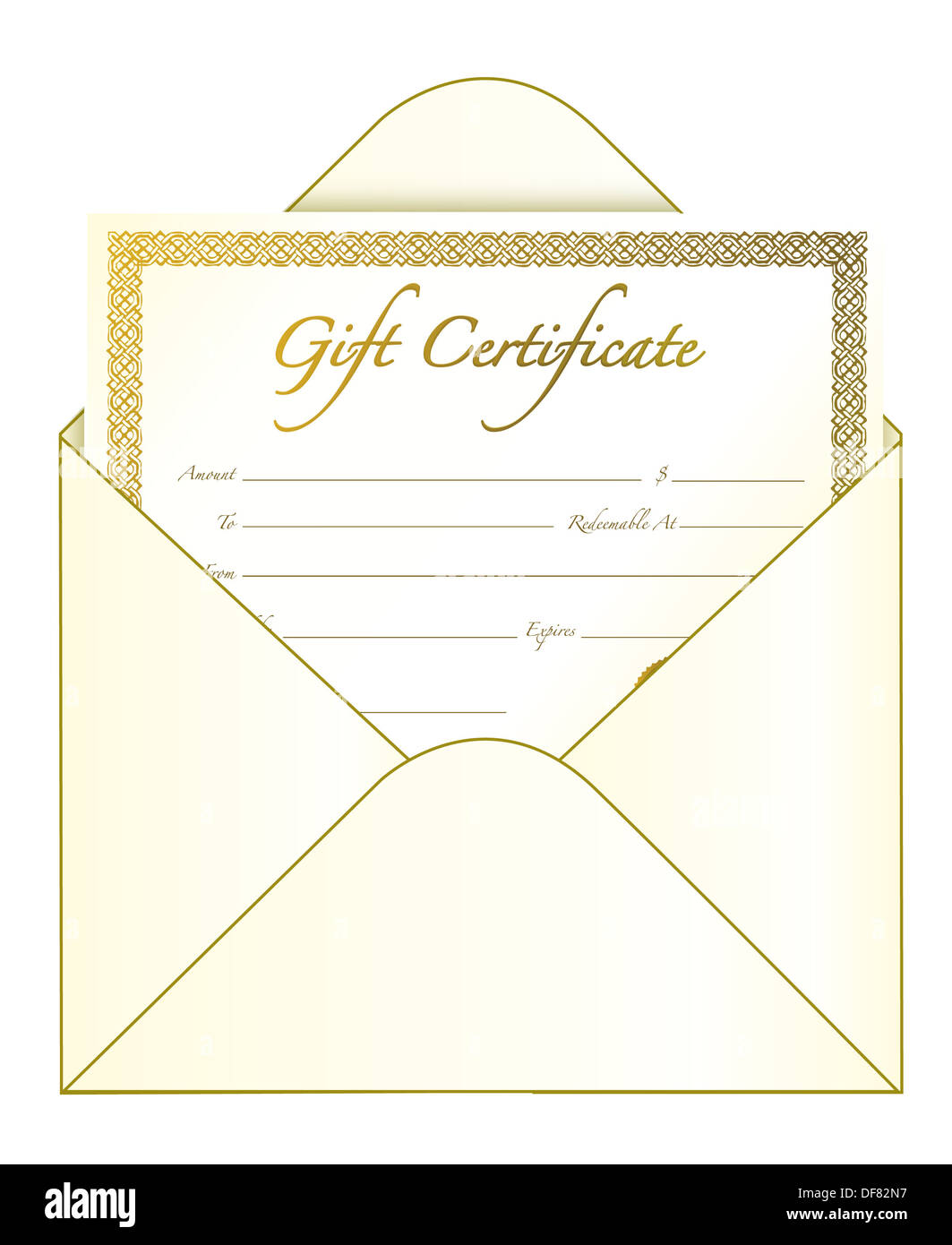 gift certificate in an envelope stock photo 61028723 alamy