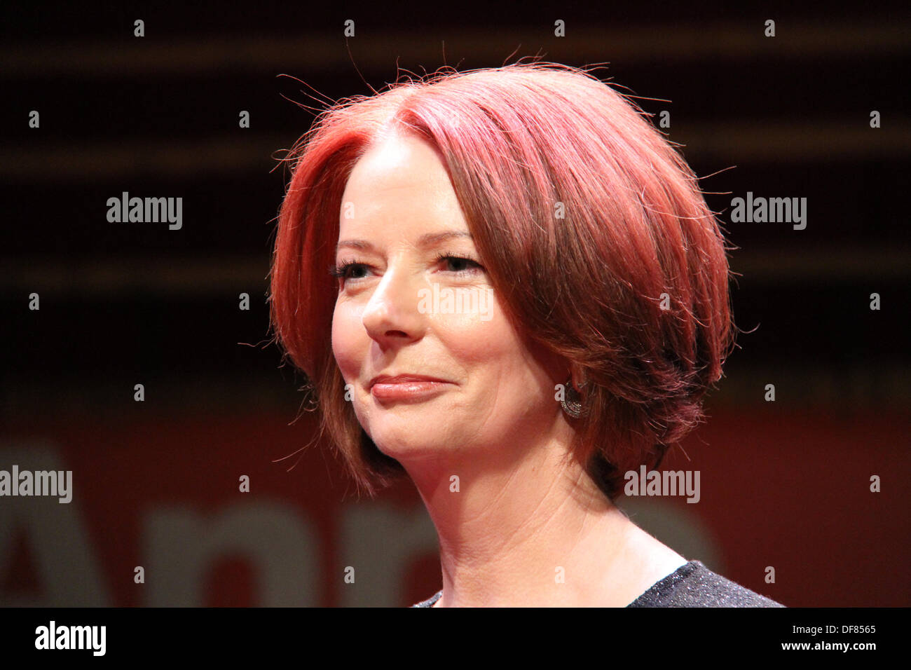 Sydney, Australia. 30th Sep, 2013. Julia Gillard makes her first public appearance since leaving the Prime Ministership in an interview with Anne Summers at the Sydney Opera House. Photos taken at photo-call before the event. Pictured is former Australian Prime Minister Julia Gillard. Credit:  Richard Milnes/Alamy Live News Stock Photo