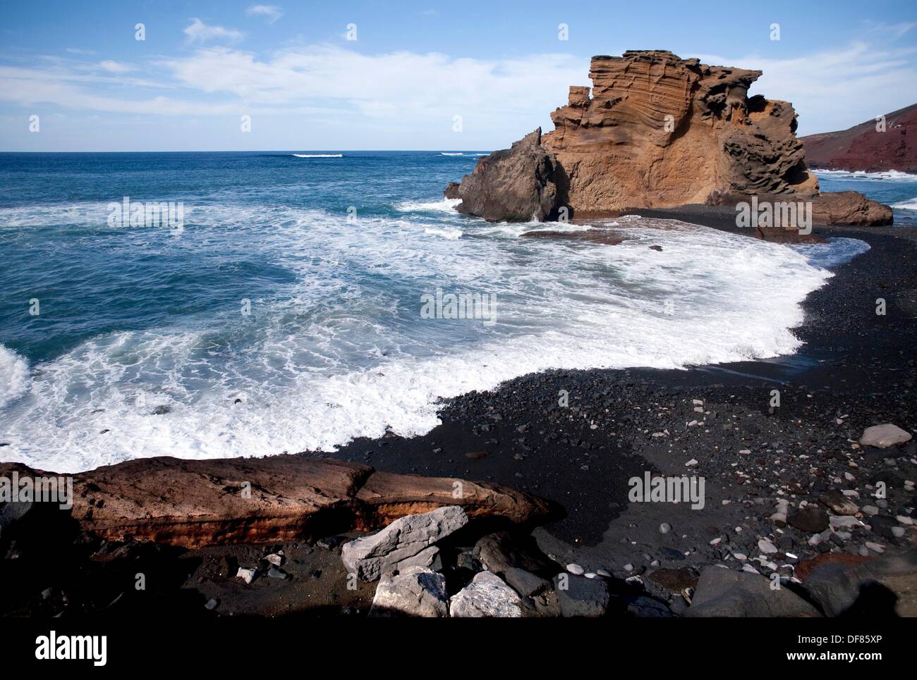 Laguna De Los Ciclos En El Cr ter De El Golfo Isla De Lanzarote Stock 