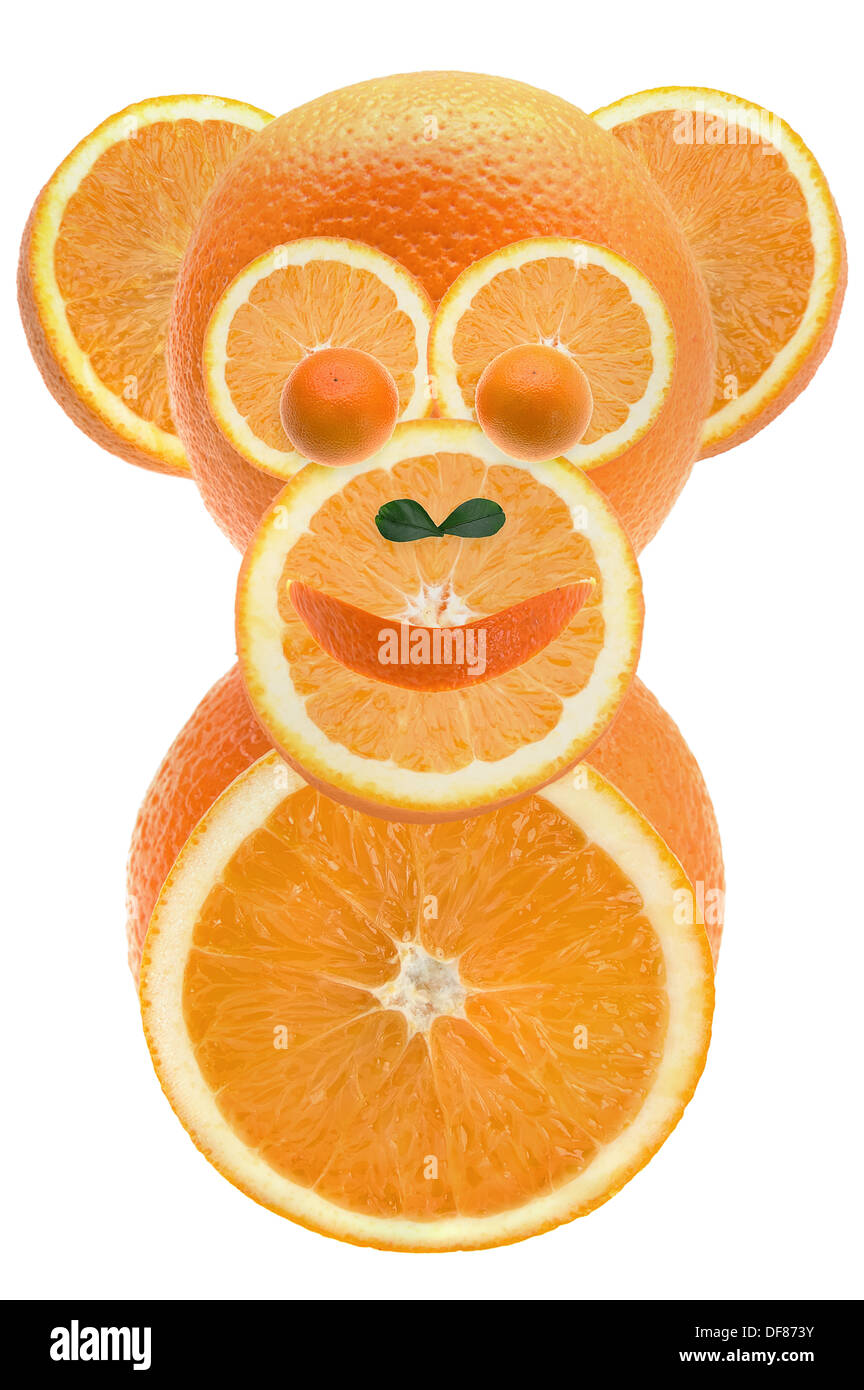 Oranges & monkey Stock Photo