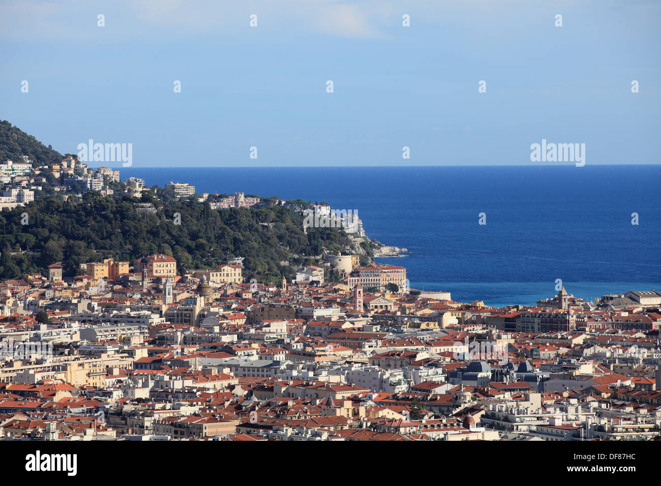Top view above the city of Nice, the old town and the cape of Nice. French  Riviera, France Stock Photo - Alamy