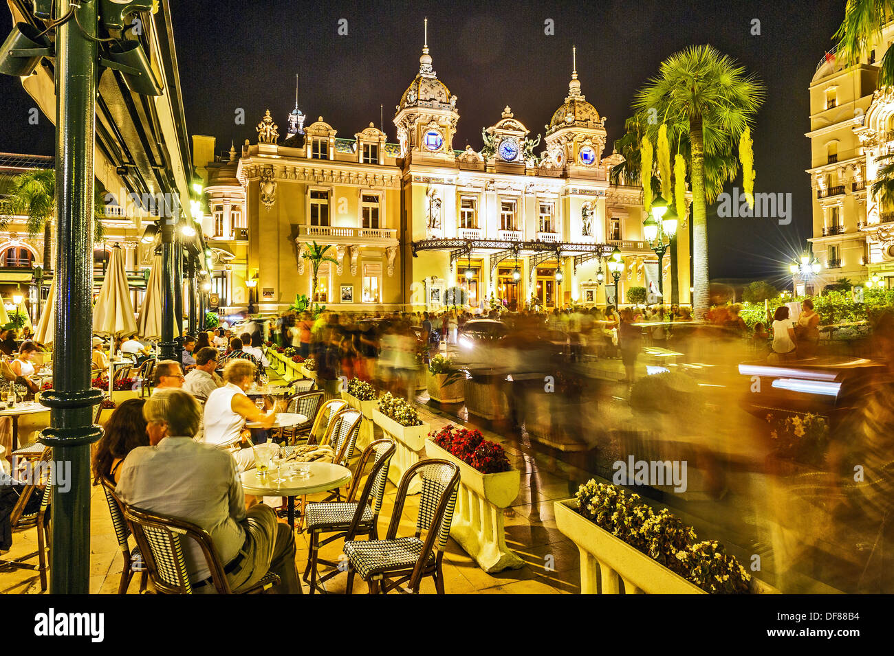 Europe, France, Principality of Monaco, Monte Carlo. The famous Café de Paris. Stock Photo