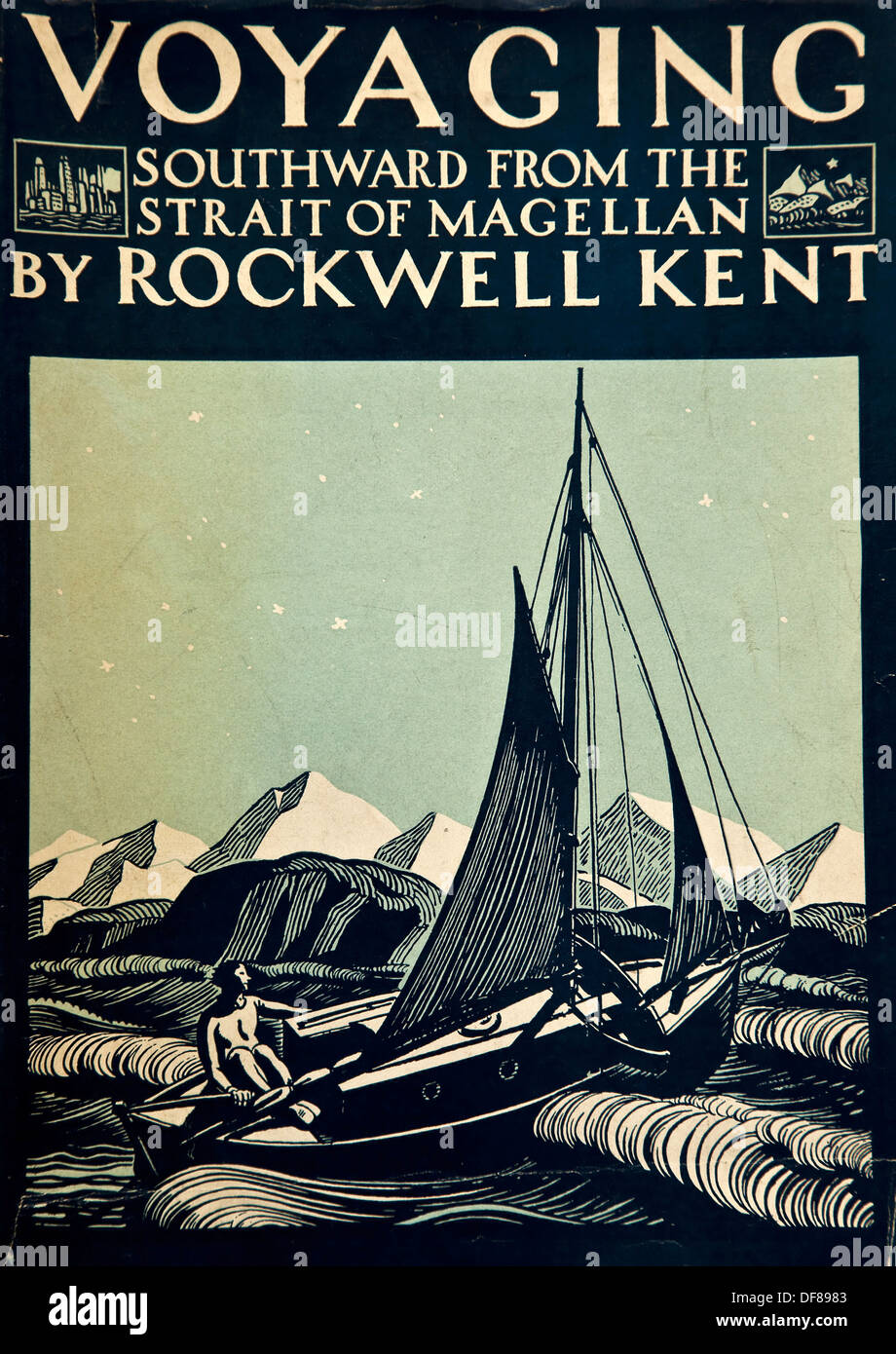 Voyaging Southward from the Strait of Magellan, Tierra del Fuego, by Rockwell Kent, 1924 Stock Photo