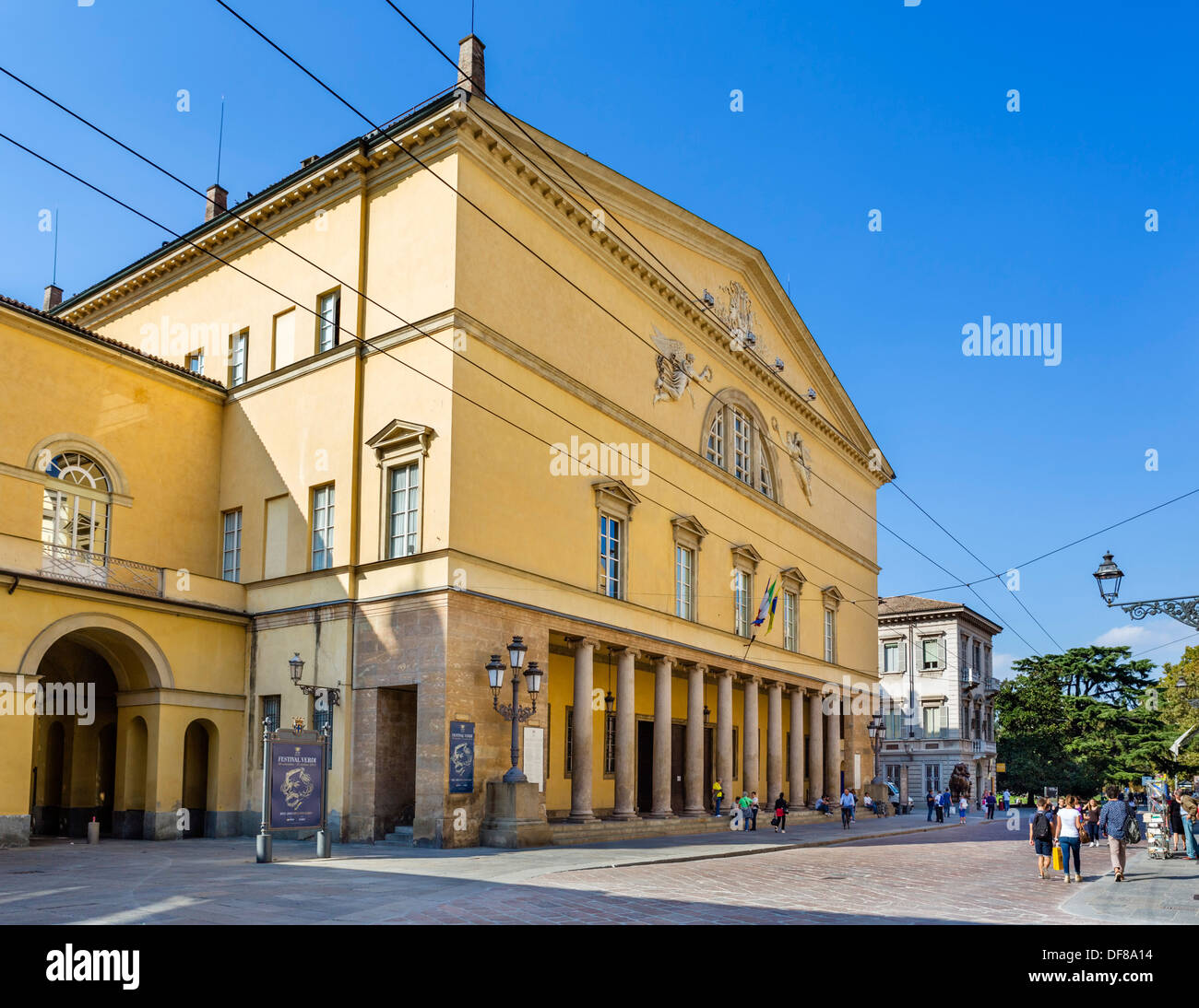 The Teatro Regio on Via Giuseppe Garibaldi, Parma, Emilia Romagna, Italy Stock Photo