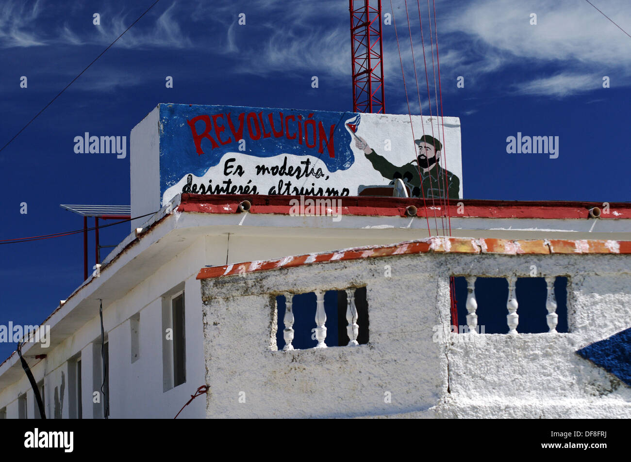 Post-revolutionary propaganda mural in Cuba Stock Photo