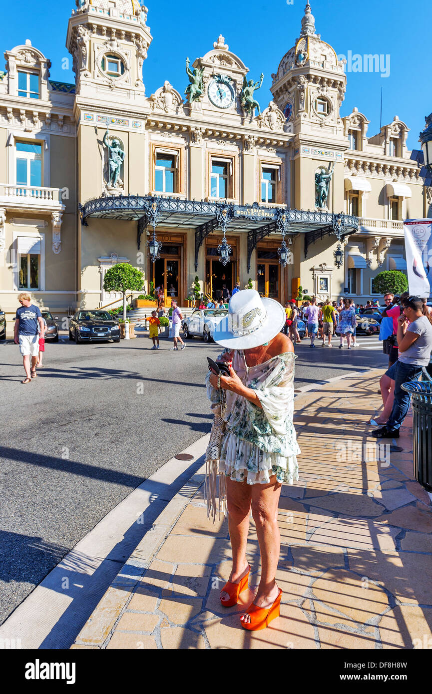 Europe, France, Principality of Monaco, Monte Carlo. Front of casino. Stock Photo