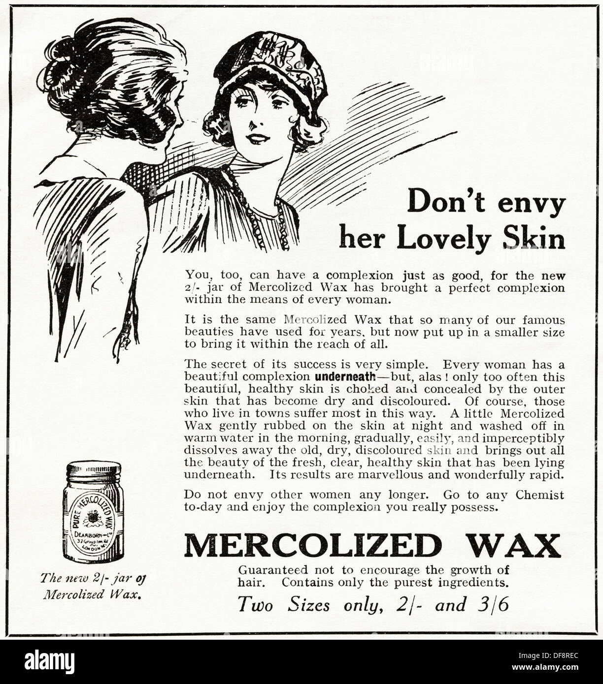 pics Makeup 1920S Ads https www alamy com original 1920s advertisement advertising mercolized wax face cosmetic image61044996 html